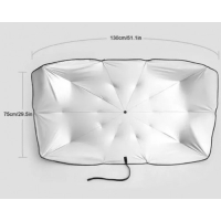 Katlanabilir Araç Ön Camı Güneş Koruyucu Gölge Şemsiye Araba Şemsiyesi (130x75 Cm)