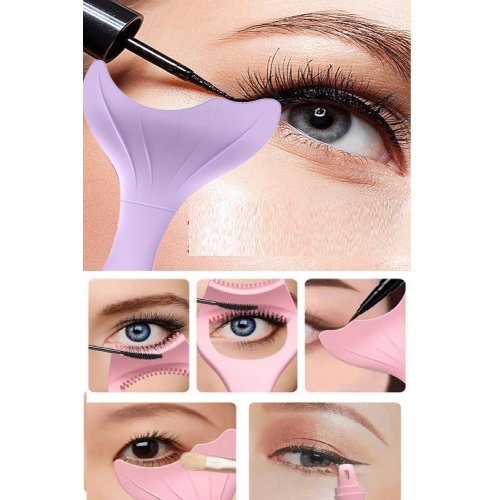 Deniz Kızı Kirpik Rimel Eyeliner Maskara Şablonu Silikon  Makyaj Uygulama Aparatı