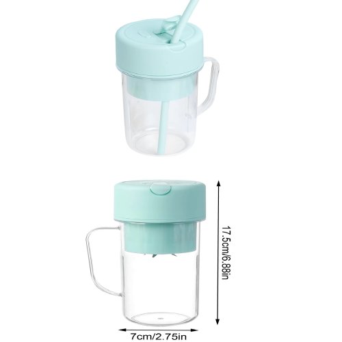 Şarjlı Taşınabilir Pipetli Bardak Blender 420 ML Smoothie Milkshake Meyve Mama Karıştırıcı Mikser